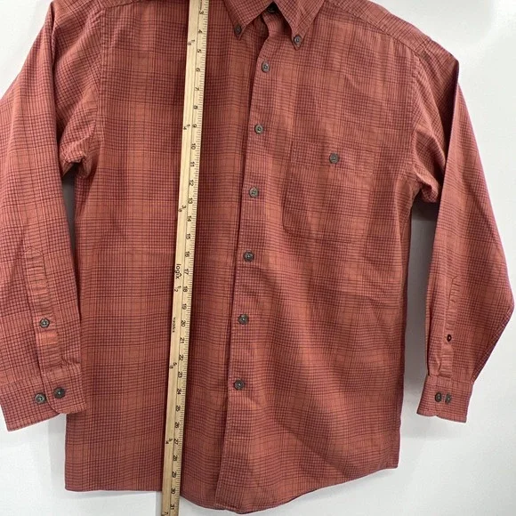 Talbots Men Long Sleeve Button Up Orange Shirt Size Large - Picture 8 of 11